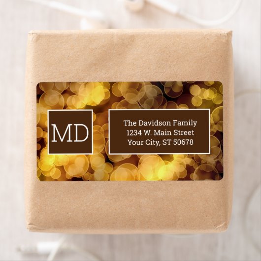 Étiquette Dégradé Abstrait Bokeh (En situation)