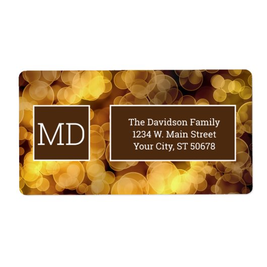 Étiquette Dégradé Abstrait Bokeh (Devant)