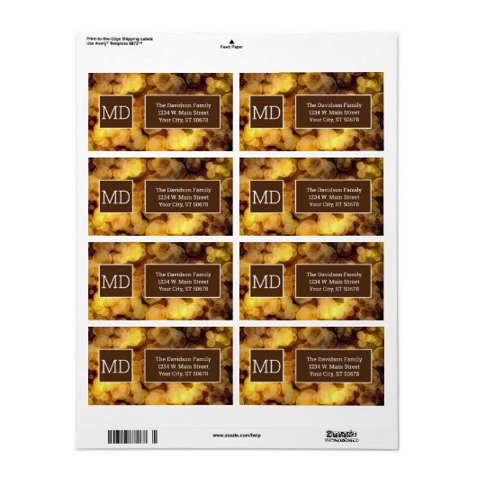 Étiquette Dégradé Abstrait Bokeh (Feuille entière)