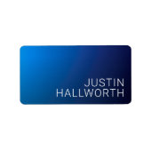 Étiquette Dégradé bleu foncé moderne et texte modifiable min (Devant)