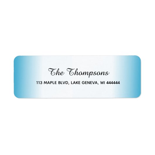 Étiquette Dégradé bleu simple et élégant (Devant)