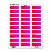 Étiquette Dégradé magenta à rouge (Feuille entière)