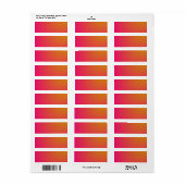 Étiquette Dégradé Orange et Rose (Feuille entière)