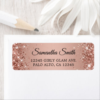 Étiquette Dégradé Rose Gold Pailleté