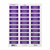 Étiquette Dégradé royal violet élégant (Feuille entière)