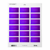 Étiquette Dégradé Violet Moderne Nom & Monogramme (Feuille entière)