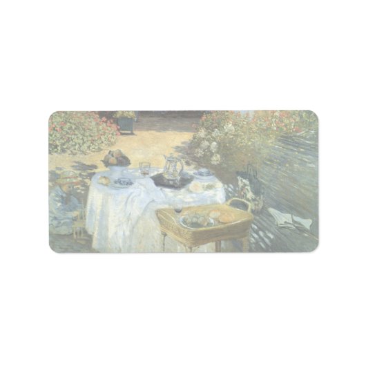 Étiquette Déjeuner de Claude Monet, impressionnisme Vintage (Devant)
