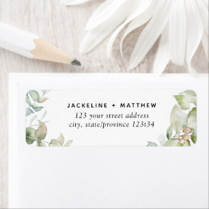 Étiquette Délicat Eucalyptus Élégant Vert, Adress Étique