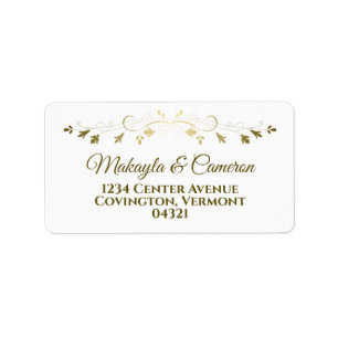 Étiquette Delicate Gold Border Elegant Mariage Adresse