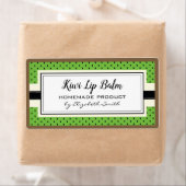 étiquette d'emballage de baume à lèvres saveur de  (En situation)