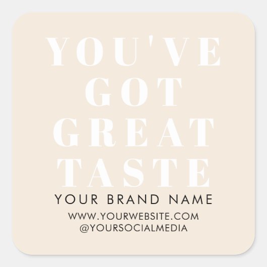 Étiquette d'emballage de boîte beige moderne (Devant)