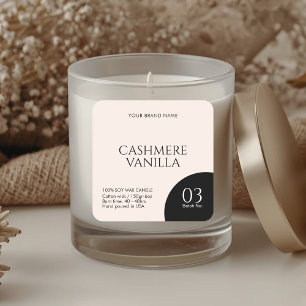 Étiquette d'emballage de bougie minimaliste boho m