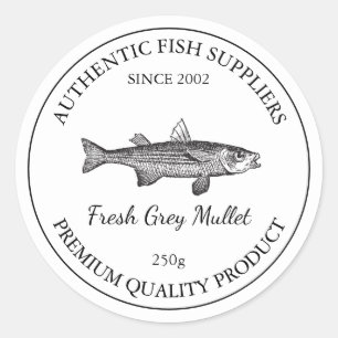 Étiquette d'emballage de poisson frais de Mullet g