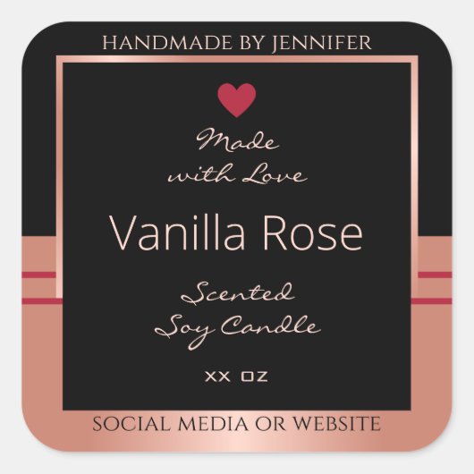 Étiquette d'emballage de produits classiques Noir  (Devant)