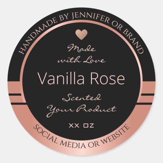 Étiquette d'emballage de produits de luxe Noir et (Devant)