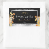 Étiquette d'emballage de produits floraux noirs Or (Sac)