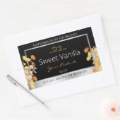 Étiquette d'emballage de produits floraux noirs Or (Enveloppe)