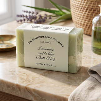 Étiquette d'emballage de savon blanc année de créa