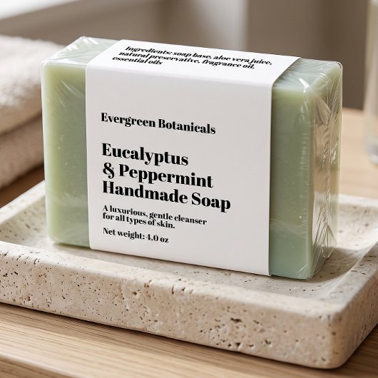 Étiquette d'emballage de savon blanc moderne