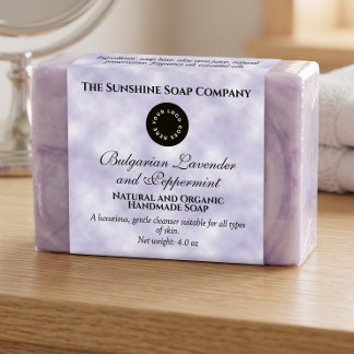 Étiquette d'emballage de savon Parchemin Violet av