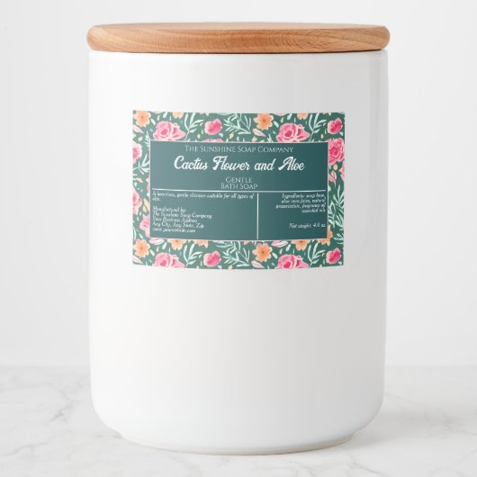 Étiquette d'emballage de savon Pink Vert imperméab (Devant)