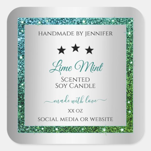 Étiquette d'emballage des produits turquoise Parti (Devant)