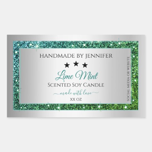 Étiquette d'emballage des produits turquoise Parti (Devant)