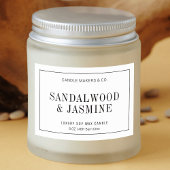 Étiquette d'emballage minimaliste pour bougies noi