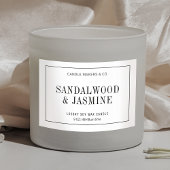 Étiquette d'emballage minimaliste pour bougies noi