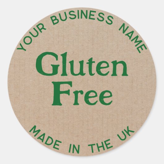 Étiquette d'emballage sans gluten Allergie sans gl (Devant)
