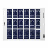 Étiquette Demi-pinte Miel valeur nutritive bleu foncé nourri (Feuille entière)