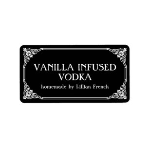 Étiquette démodé de cadeau de vodka de vanille de