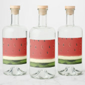 Étiquette d'ensemble de pastèque à aquarelle rouge (Bouteilles)