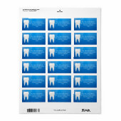 Étiquette Dent blanche sur Arrière - plan bleu (Feuille entière)