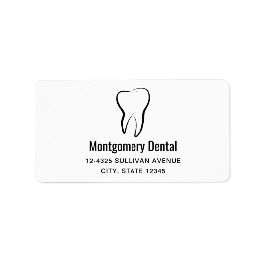Étiquette Dental Dentistry Clinique Adresse Médicale (Devant)