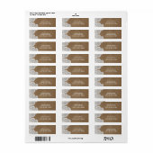 Étiquette Dentelle blanche et marron rustique chic élégant m (Feuille entière)