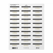 Étiquette Dentelle blanche et noire Elégante invitation de m (Feuille entière)