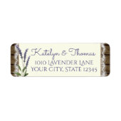 Étiquette Dentelle et Lavender Barne Wood Adresse (Devant)