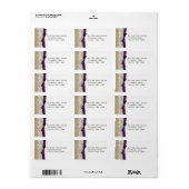 Étiquette Dentelle et ruban violet foncé (Feuille entière)