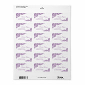 Étiquette Dentelle florale violette élégant et chic (Feuille entière)