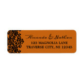 Étiquette Dentelle gothique Halloween Black Orange Adresse (Devant)