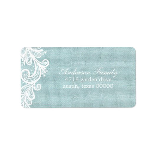 Étiquette Dentelle rustique et Burlap (Devant)