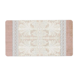 Étiquette Dentelle rustique w âge Linge Vintage Pays Éléganc