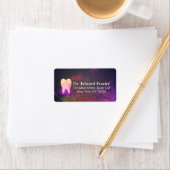 Étiquette Dentist Dental Clinique Chic Rose Gold Adresse den (En situation)