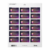 Étiquette Dentist Dental Clinique Chic Rose Gold Adresse den (Feuille entière)