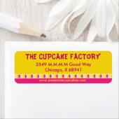 Étiquette d'entreprise de Cupcake Factory gai et b (En situation)