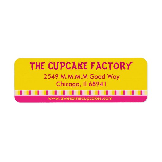 Étiquette d'entreprise de Cupcake Factory gai et b (Devant)