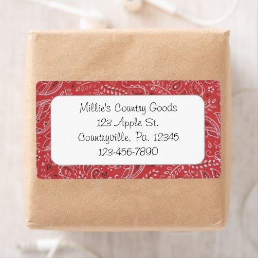 Étiquette d'entreprise de pays rouge (En situation)