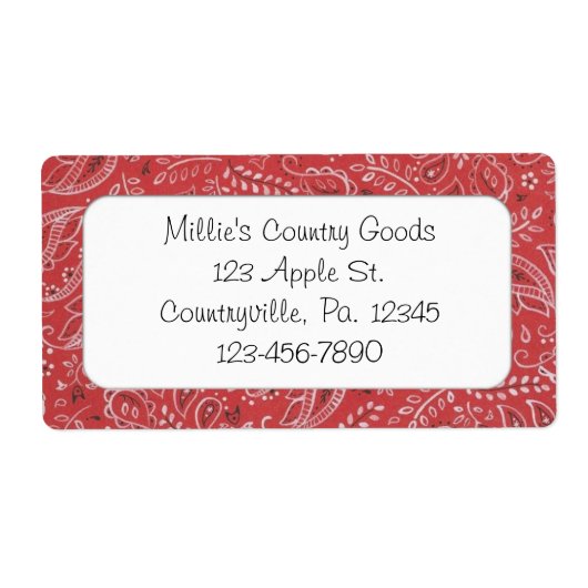 Étiquette d'entreprise de pays rouge (Devant)