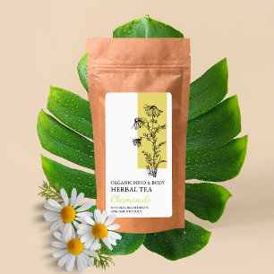 Étiquette d'entreprise de thé à base de plantes de